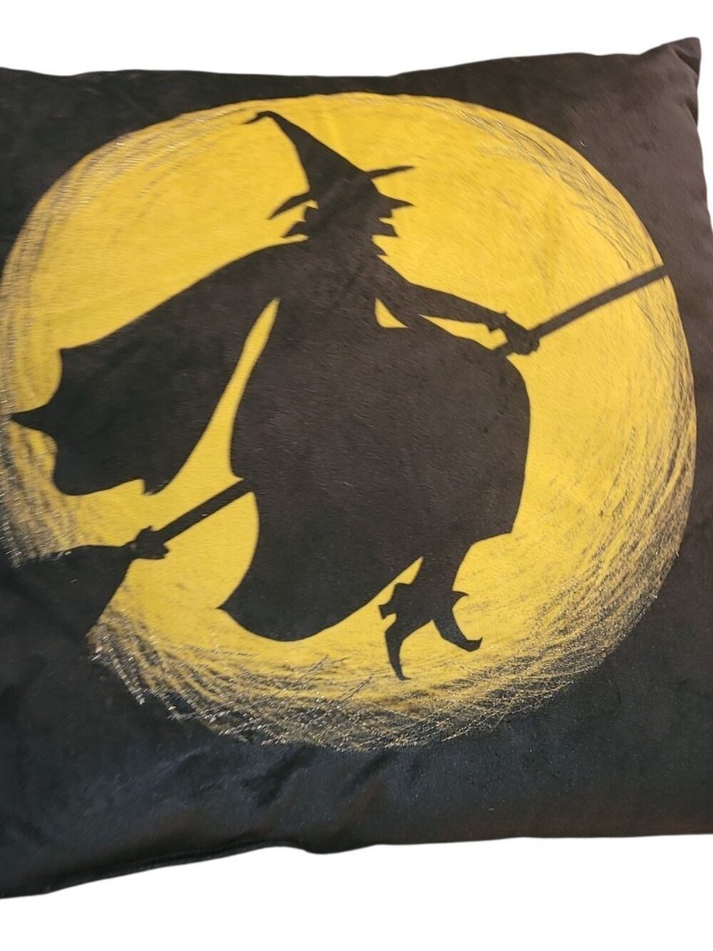 Halloween Pillow Witch Flying Moon Background Whinsigoth Gorh Witchy